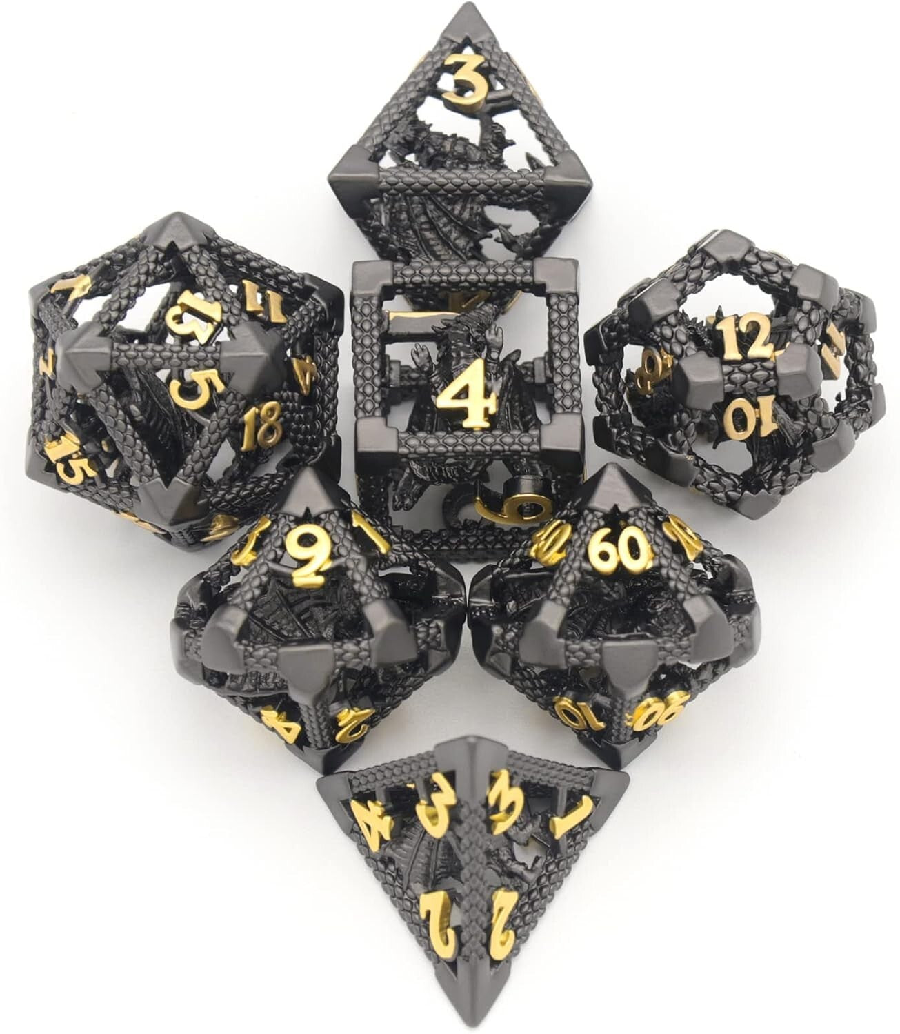 Durable Hollow Dragon Dice with Clear Numbers - Perfect for Dungeons & Dragons