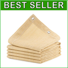 Load image into Gallery viewer, Versatile 8' x 8' Outdoor Shade Cloth with Easy Tie Installation - Wheat Color