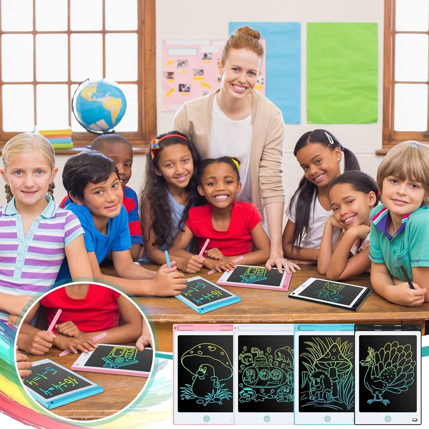 Eye-Protecting Writing Tablets for Kids - Colorful 8.5 Inch LCD Doodle Boards