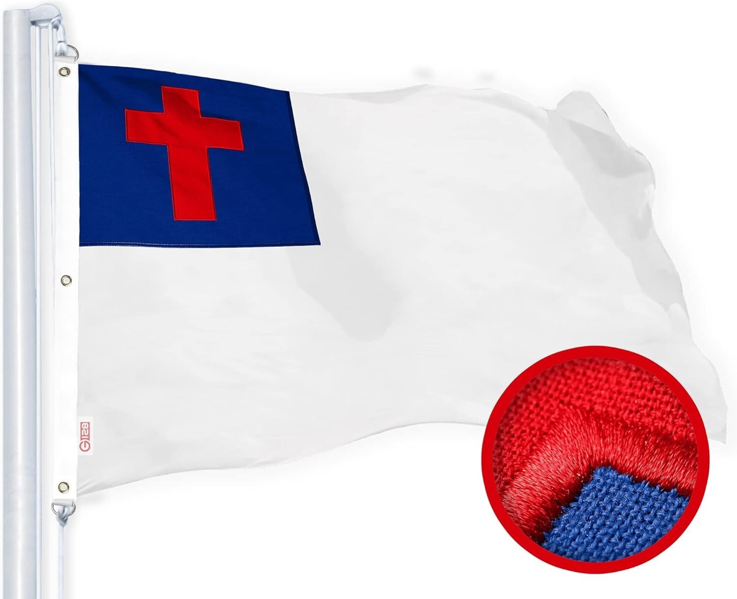 Embroidered 6x10 Ft Christian Flag | Tough Spun Polyester for Indoor/Outdoor Use
