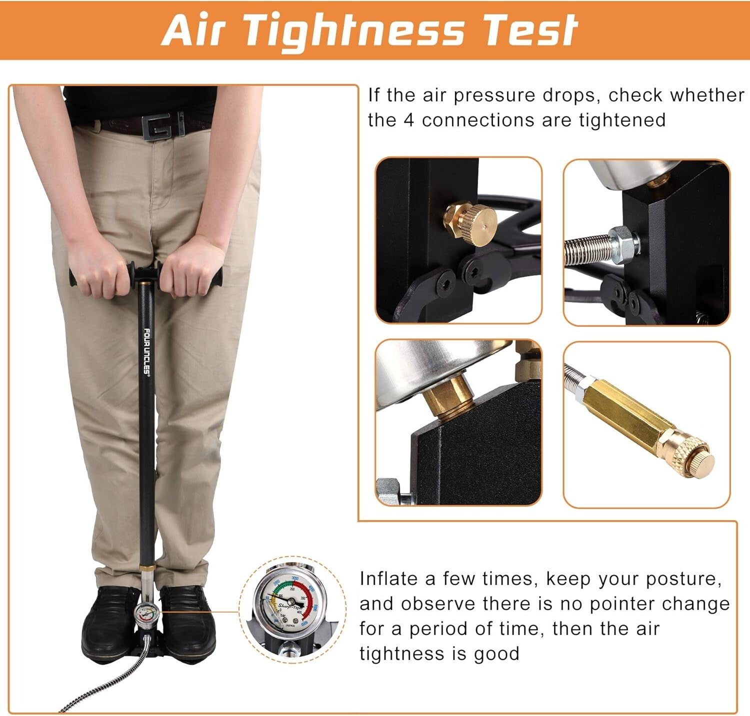 Durable Manual PCP Air Pump with 8 mm Quick Connector - Versatile & Safe