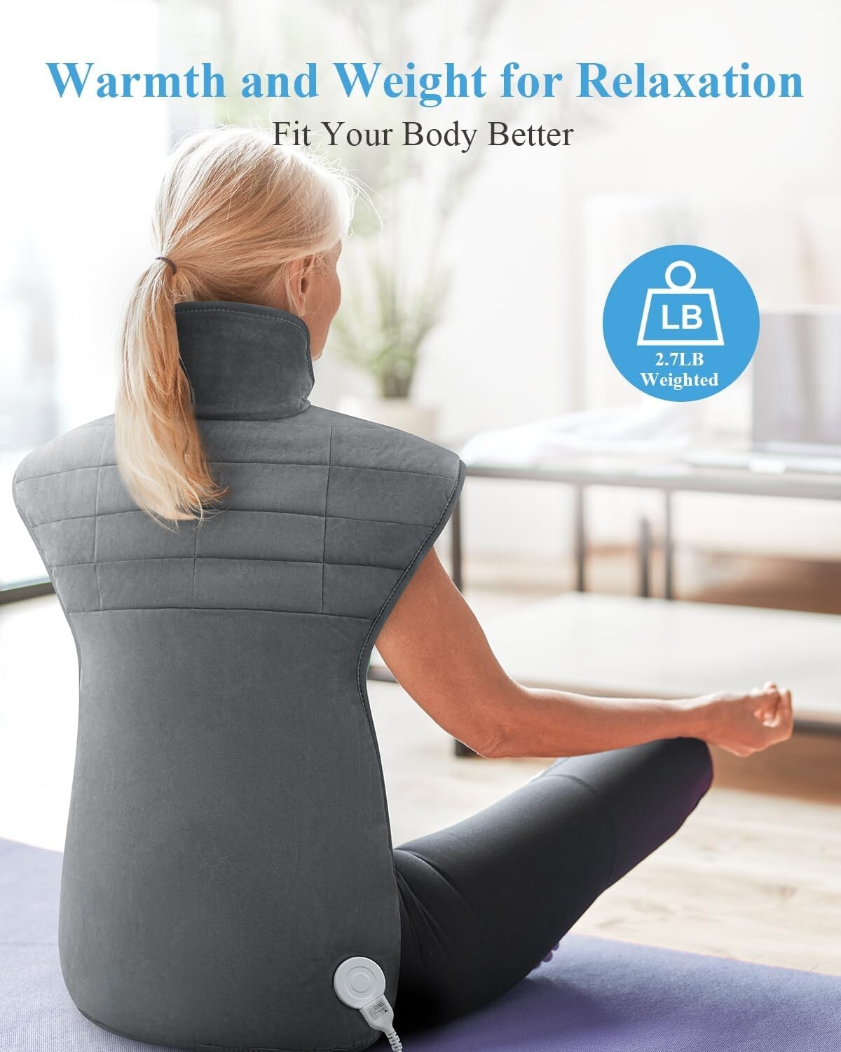 Soft & Adjustable Heating Pad for Back Pain - 2 Hour Auto-Off, Ideal Gift Option