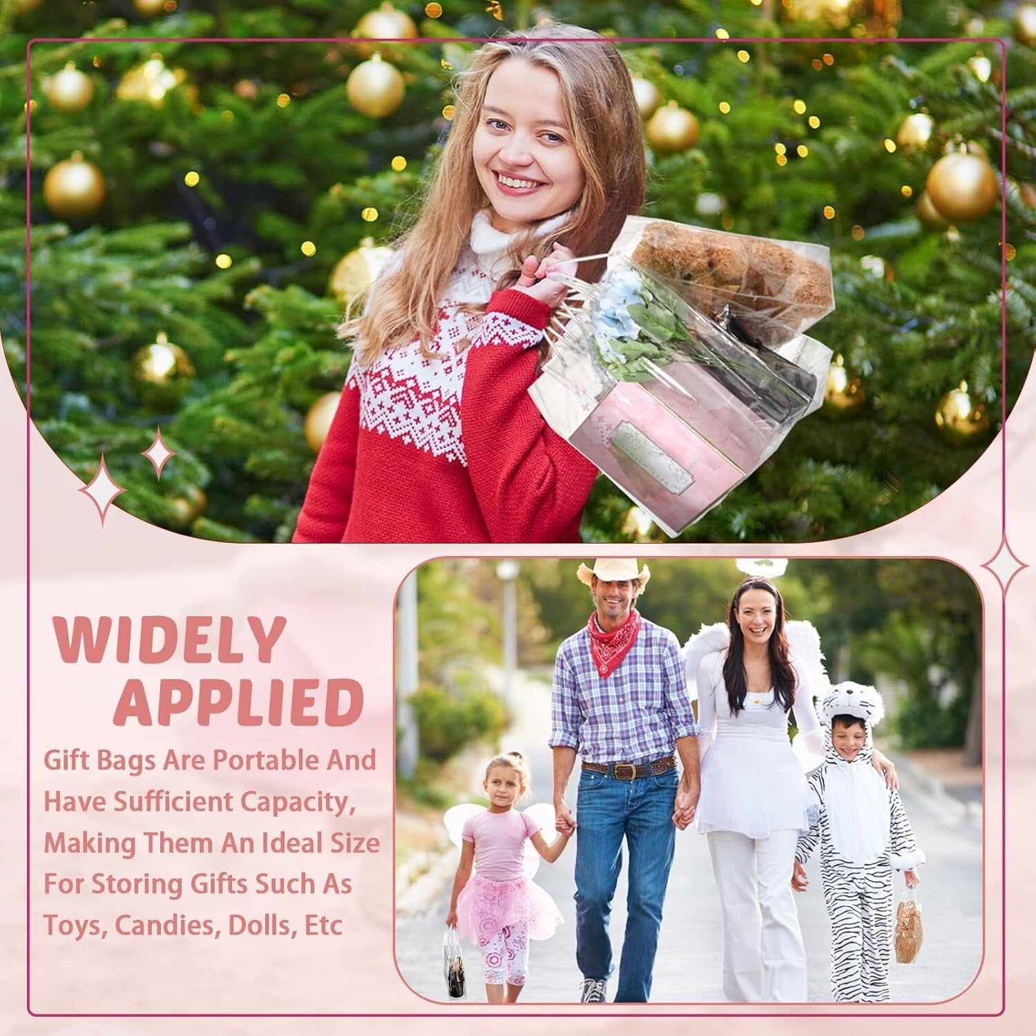 Sturdy Waterproof 13.8 x 11.8 Clear Tote Bags - Ideal for Parties & Gifts