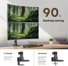 Load image into Gallery viewer, Heavy Duty Dual Monitor Arm for 17-49 inch Screens - Full Motion Articulating