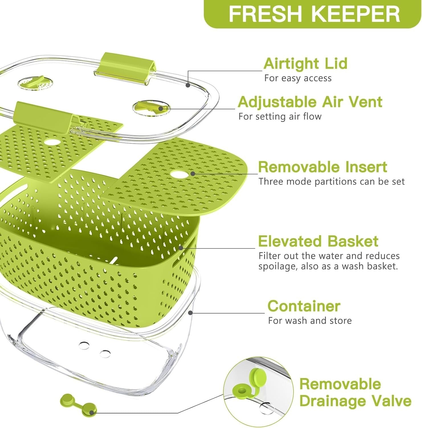 BPA-Free 3-Piece Vegetable & Fruit Storage Set - Keep Produce Fresh & Organized