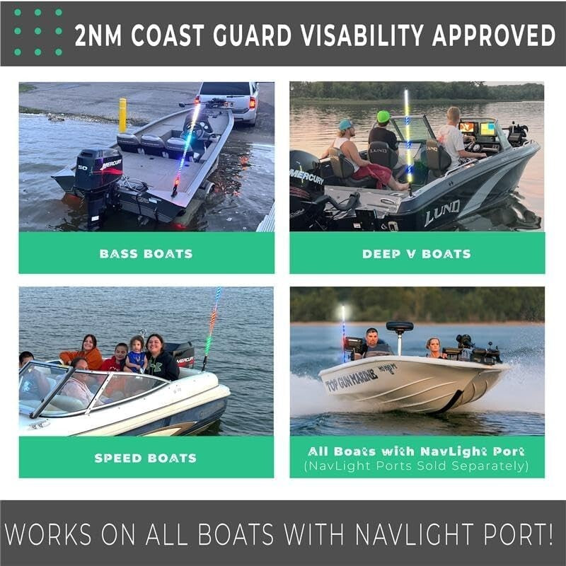 4ft Waterproof LED Boat Lights with Remote Control - Perfect for Holiday Fun