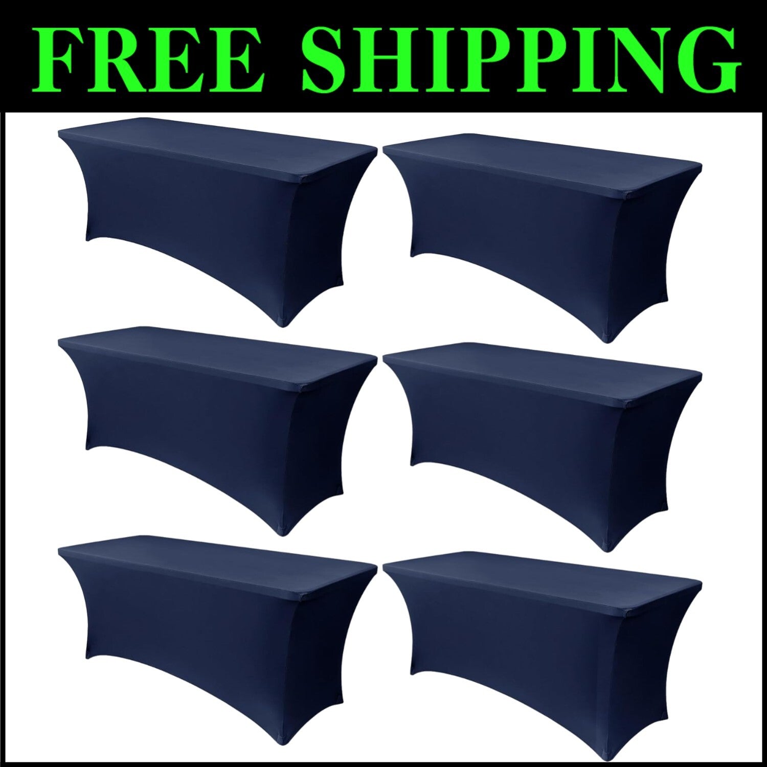 Universal 6ft Spandex Table Covers - 6 Pack for Banquets, Weddings, & Parties
