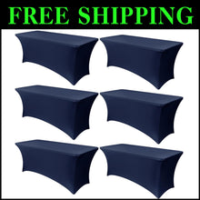 Load image into Gallery viewer, Universal 6ft Spandex Table Covers - 6 Pack for Banquets, Weddings, &amp; Parties