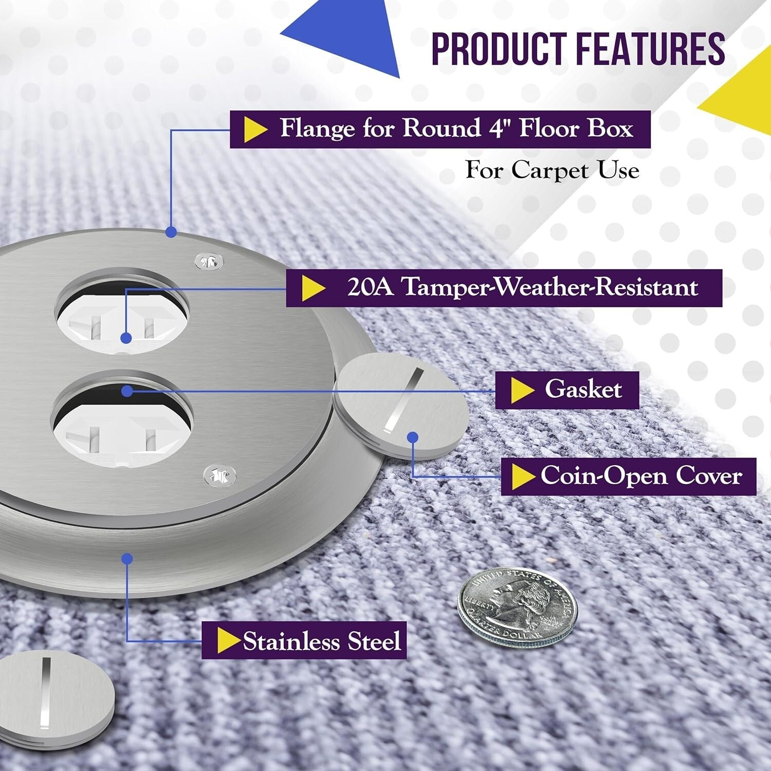 Durable 4" Round Power Box with Tamper Resistant and Weatherproof Capabilities