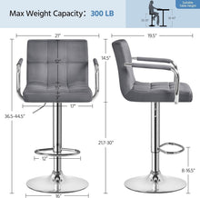 Load image into Gallery viewer, Set of 2 Elegant Velvet Swivel Bar Stools with Adjustable Height - Modern Design