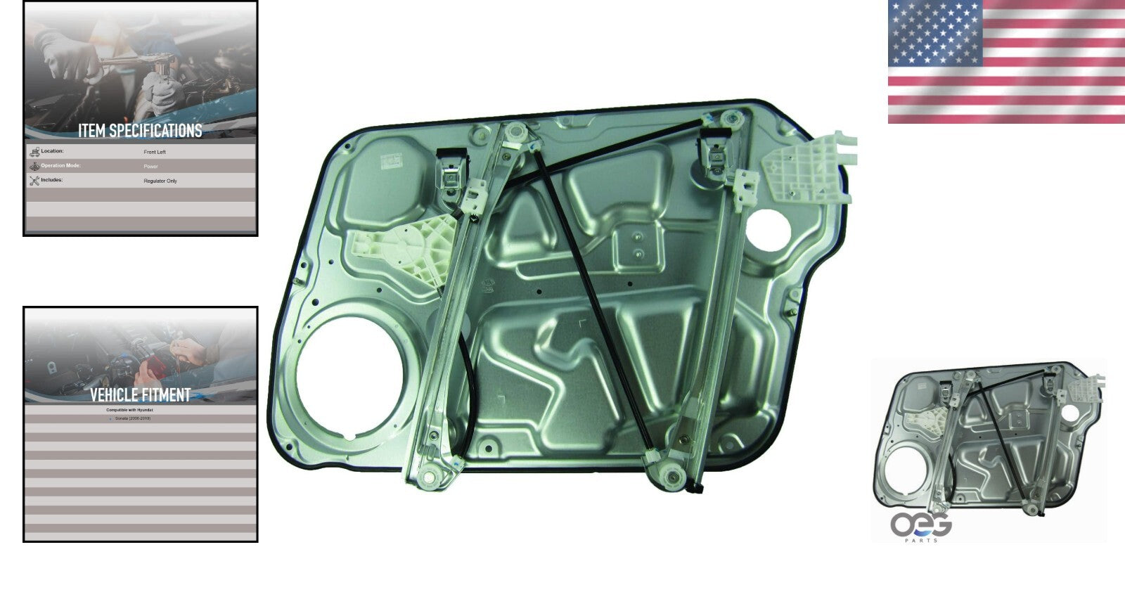 Effortless Installation - Hyundai Sonata Front Left Power Window Regulator 06-10