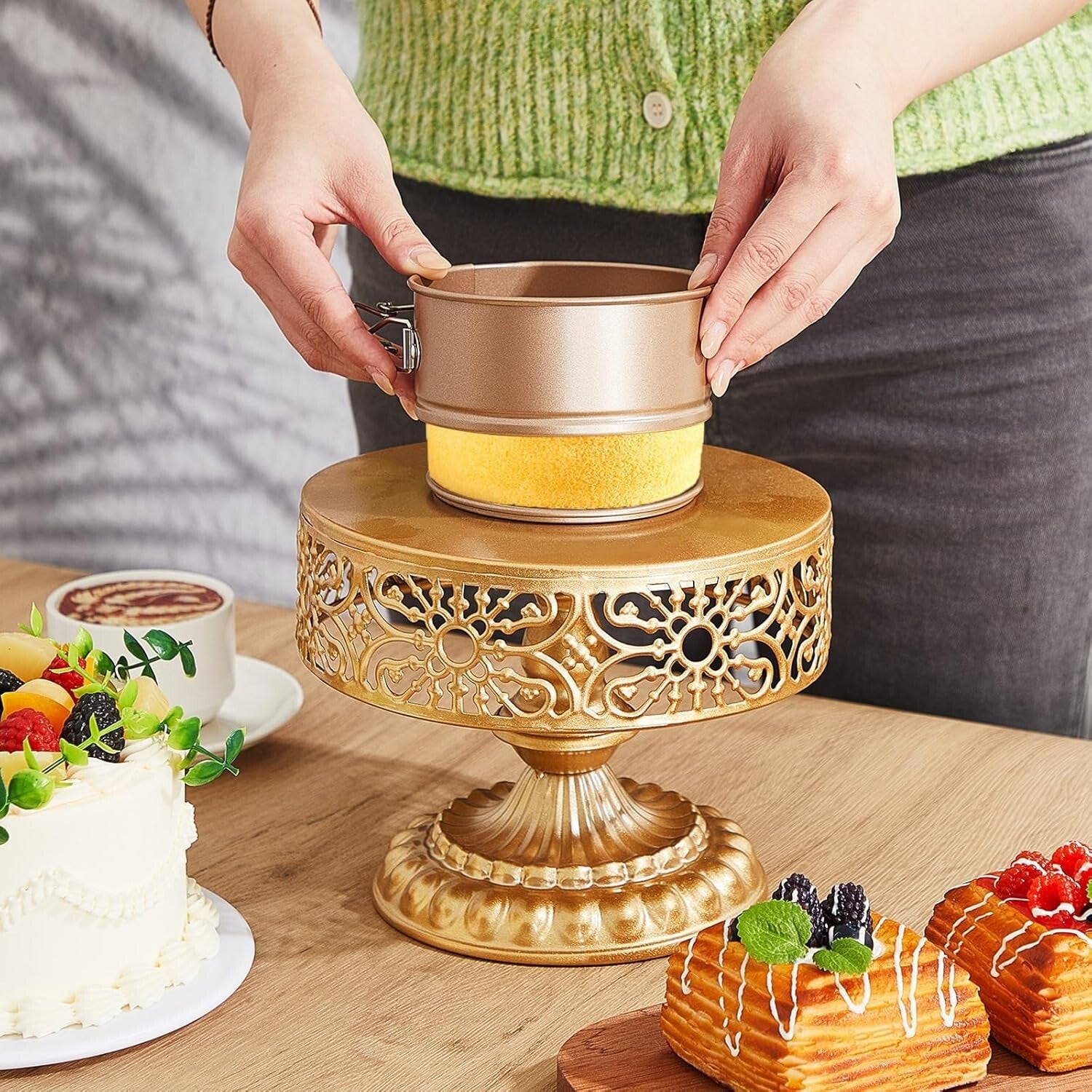 12 Pcs Gold Mini Springform Pans - 4 Inch Nonstick Cake Molds for Desserts