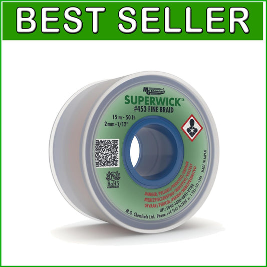Effortless Solder Removal Super Wick Desoldering Braid - 50' Length, 0.075