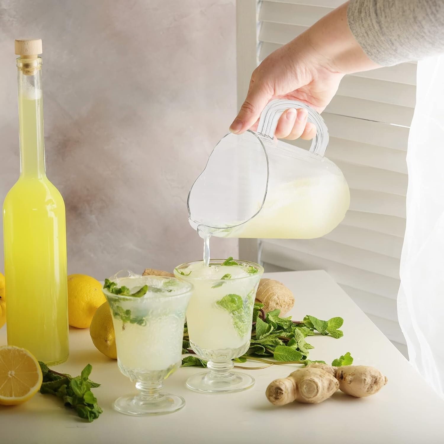 Lightweight Half-Gallon Clear Beverage Jugs - 12 Pack Perfect for Entertaining