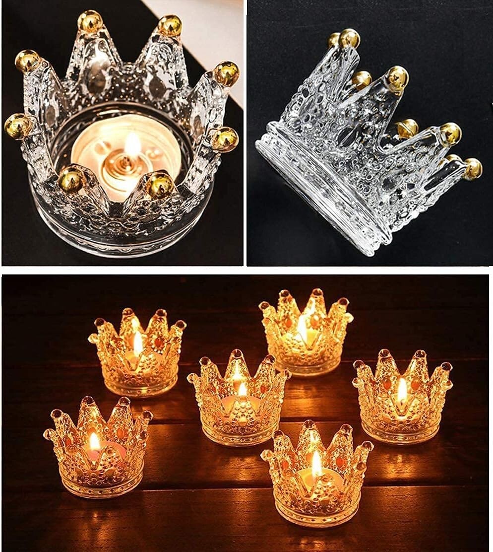 Gold Glass Votive Candle Holder Set of 12 - Ideal for Weddings and Celebrations