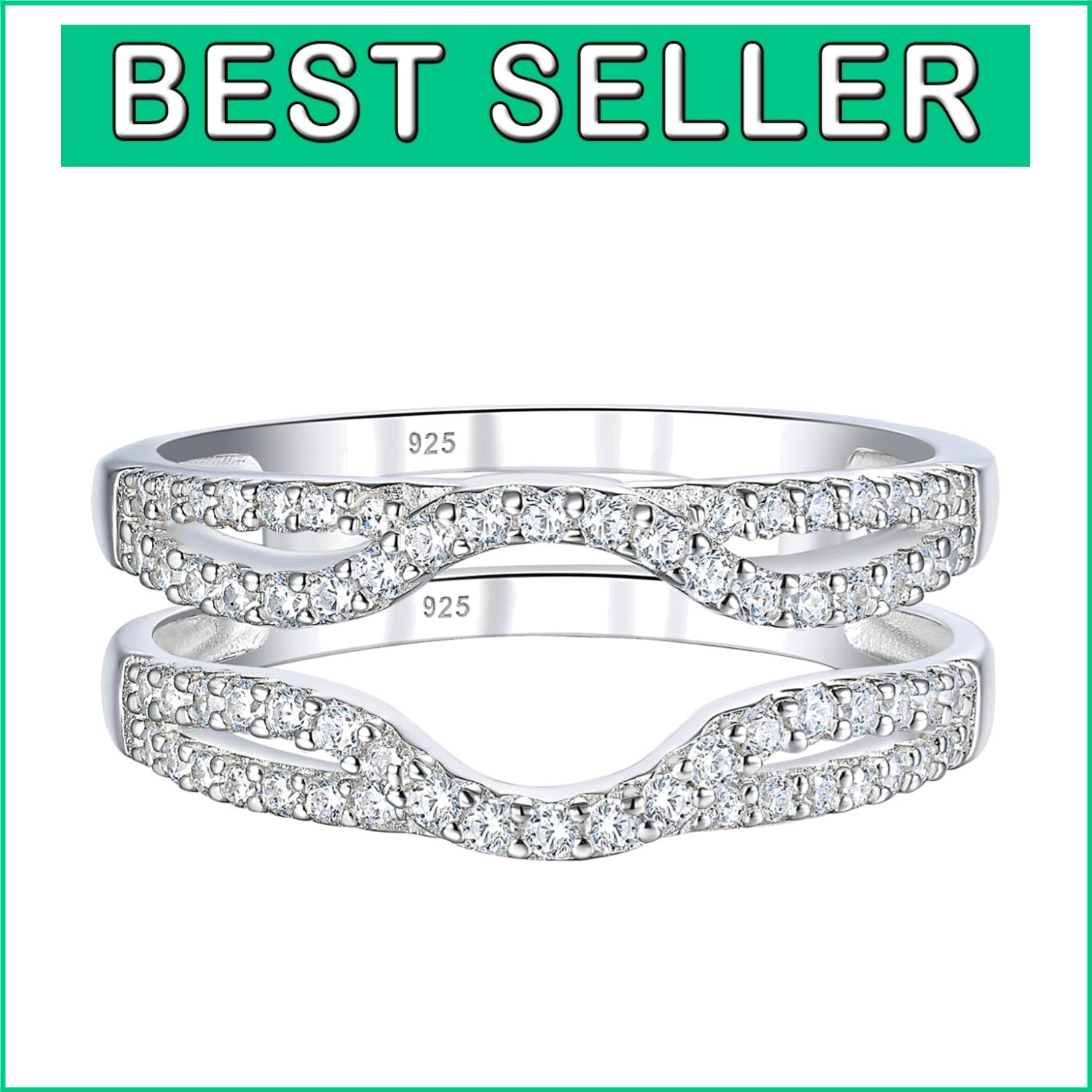 Elegant Sterling Silver Ring Enhancer with AAAAA CZ - Perfect for Any Occasion