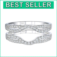 Load image into Gallery viewer, Elegant Sterling Silver Ring Enhancer with AAAAA CZ - Perfect for Any Occasion