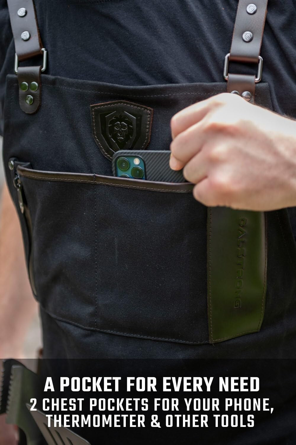 Professional Unisex Kitchen Apron with Drink Holder & Storage for Grilling