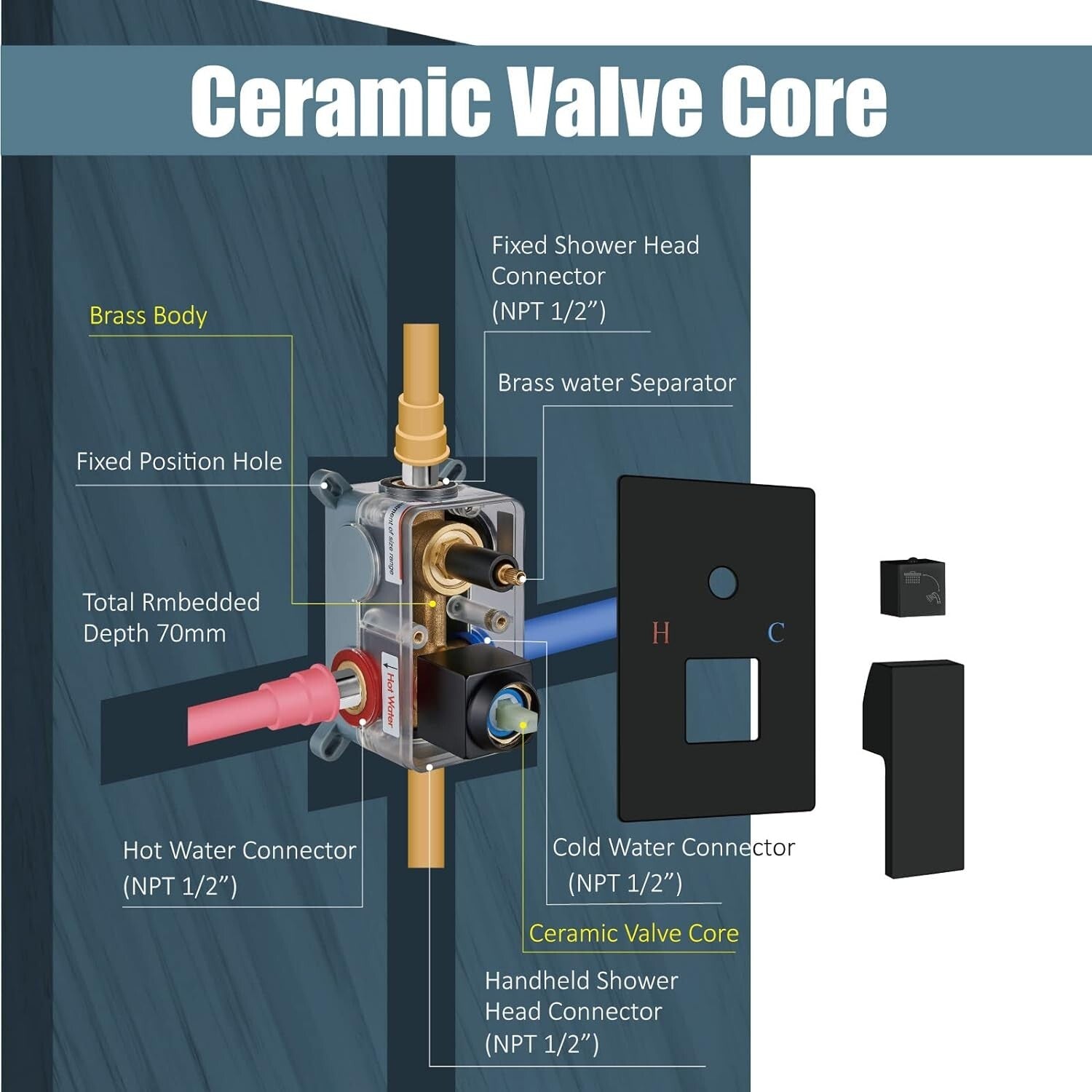 Elegant Matte Black Rain Shower Set with Handheld Spray – Premium High Pressure