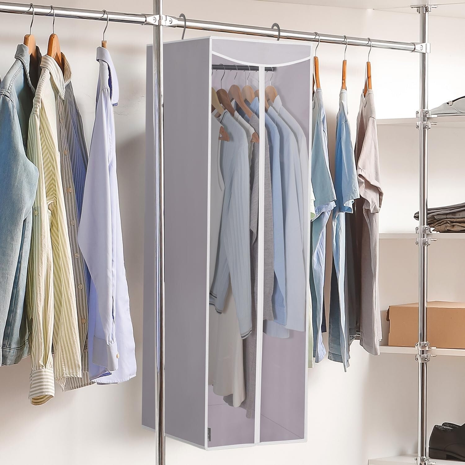 2-Pack Large Hanging Garment Bag with Zipper - Dust-Proof Clothes Protector