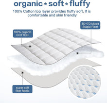 Load image into Gallery viewer, Soft Cotton Full Size Mattress Pad with Cooling Pillow Top - Breathable Comfort