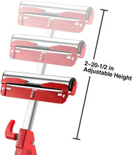 Load image into Gallery viewer, Portable Height Adjustable Roller Stand: 250 LB Load Capacity for Woodworking