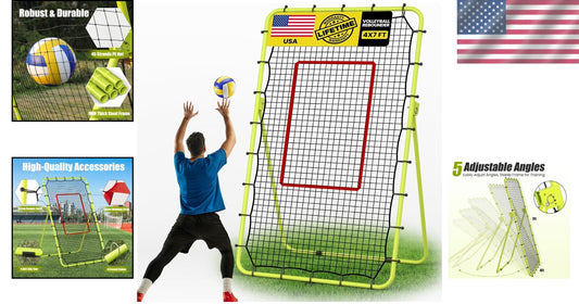 Durable 7x4 FT Sports Rebounder with Steel Frame for Soccer, Volleyball & More