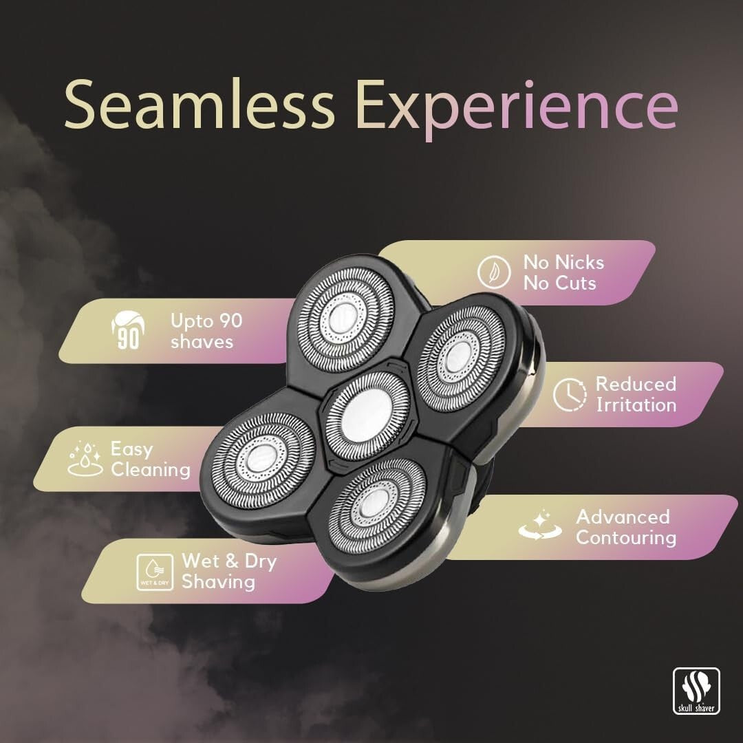 Efficient Replacement Shaver Head - Flexible Blades for Perfect Shaving Contours