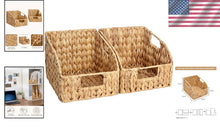 Load image into Gallery viewer, Natural Handwoven Storage Baskets for Pantry, Kitchen &amp; Living Room - 2 Pack