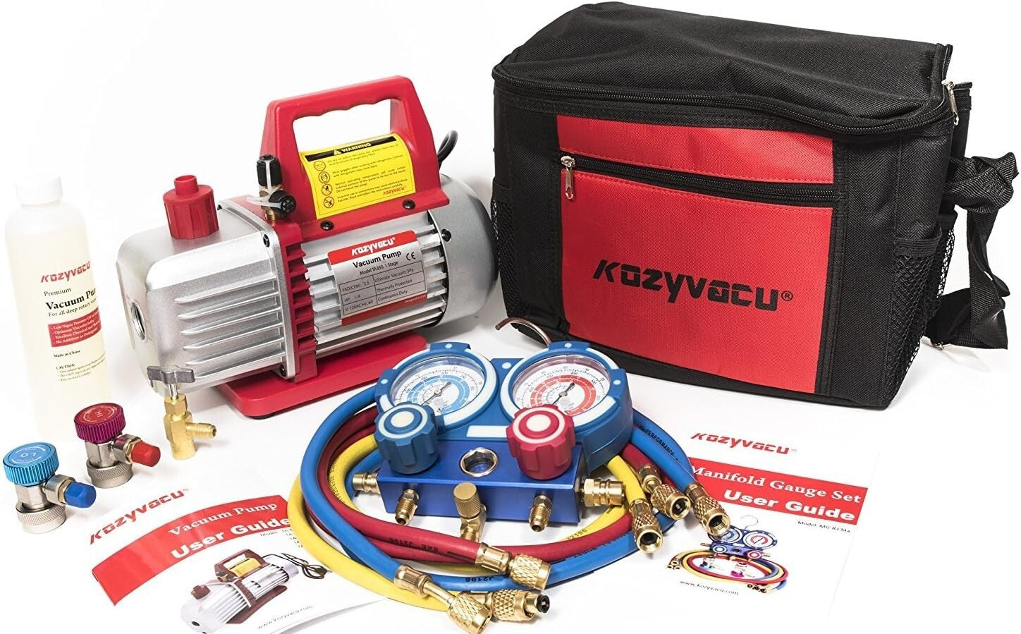 Versatile AC Repair Tool Kit with Manifold Gauge Set for R134A, R22, R410A