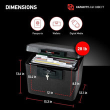 Load image into Gallery viewer, Fireproof Document Box with Key Lock - 0.61 Cubic Feet for Home or Office