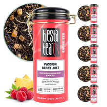 Load image into Gallery viewer, Caffeinated Raspberry Passionfruit Black Tea Blend - Perfect for Hot or Iced