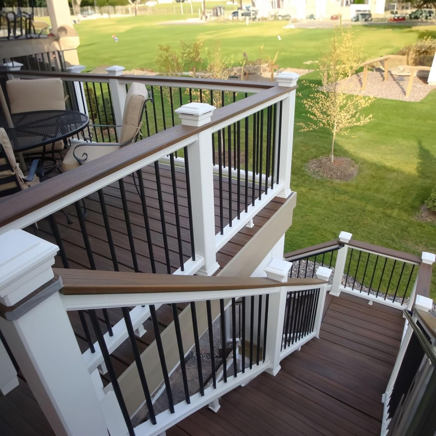 36" Black Aluminum Deck Railing Balusters - DIY Easy Assemble with Connectors