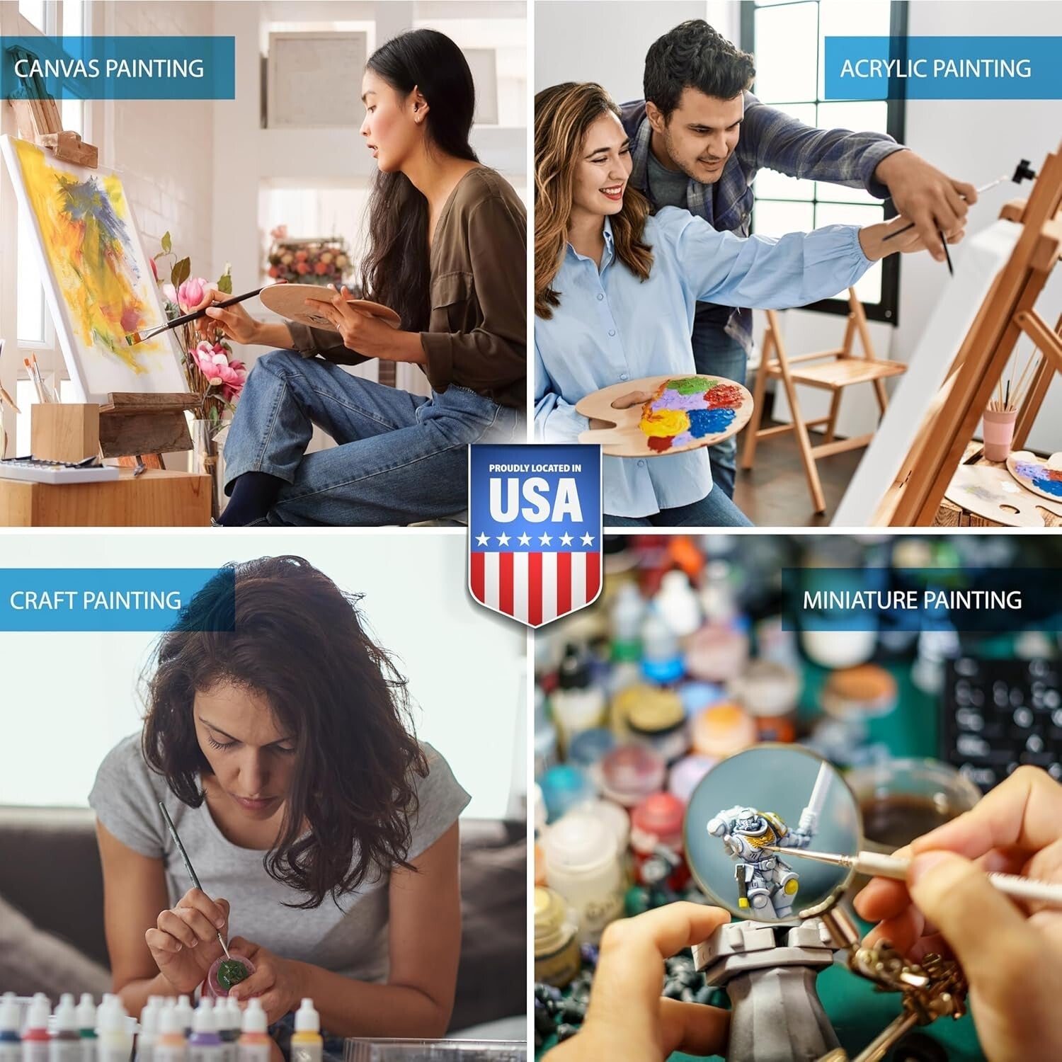 Thick Durable Seafoam Green Paint Organizer with Brush Holder - Portable Design