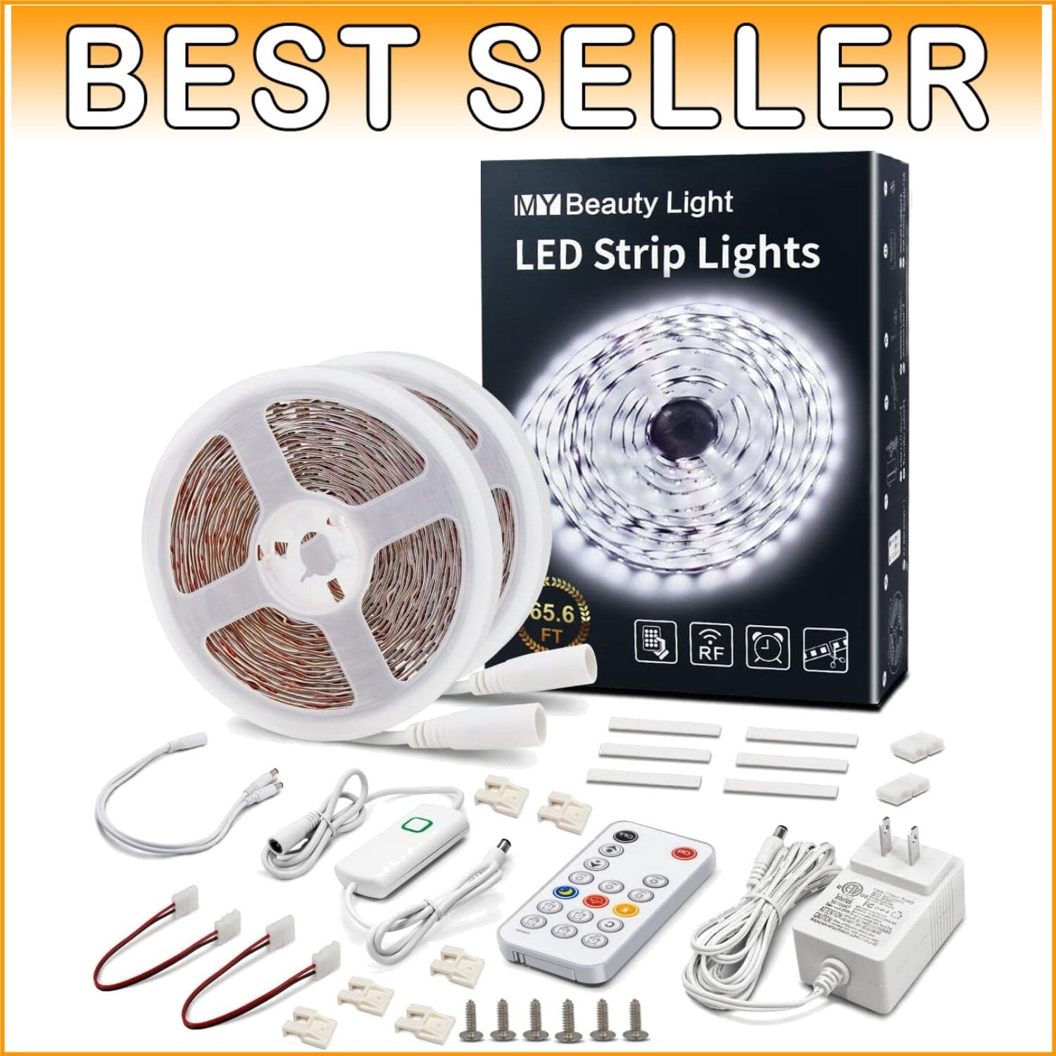 Elegant Dimmable LED Strip Lights 65.6ft with Remote - Perfect for Interiors