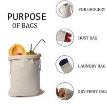 Load image into Gallery viewer, Versatile 100% Cotton Muslin Drawstring Bags – Perfect for Gifting &amp; Organizing