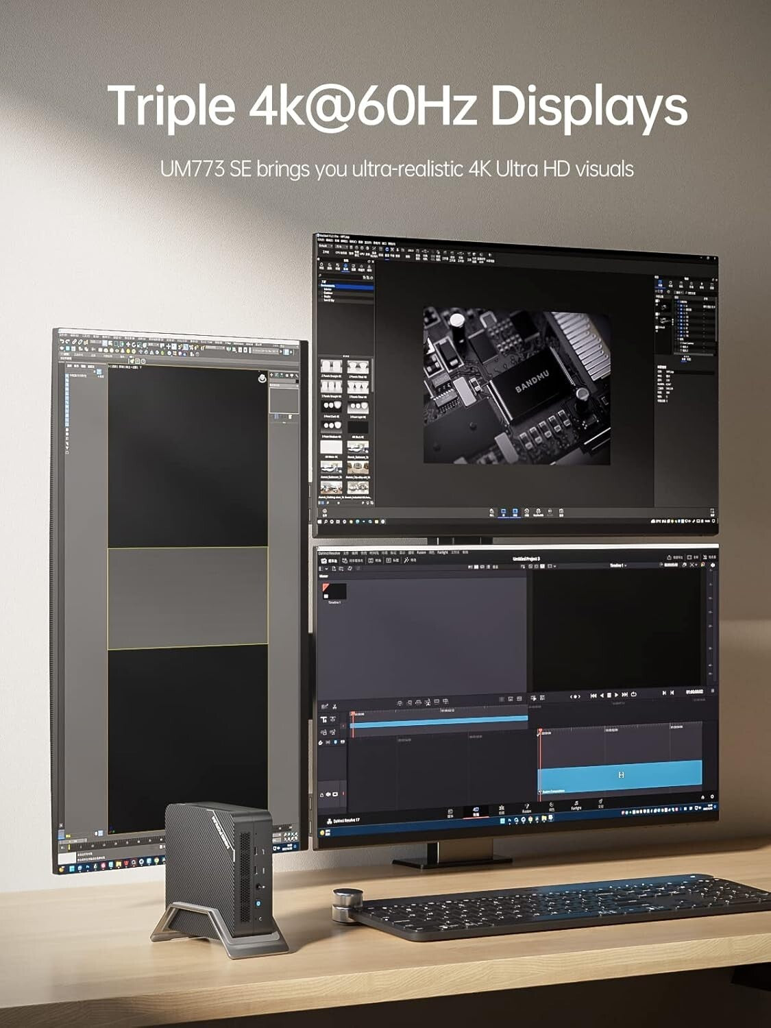 Venus Mini PC Ryzen 5 7535HS, 16GB RAM, 512GB SSD, 4K Excel Performance