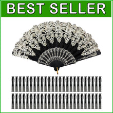 Load image into Gallery viewer, Chic 50 Pcs Lace Folding Fans with Gift Bags - Ideal for Summer Events &amp; Dances