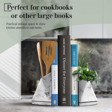 Load image into Gallery viewer, Versatile Non-Slip Bookends in White Marble - Perfect for Kitchen &amp; Office Use
