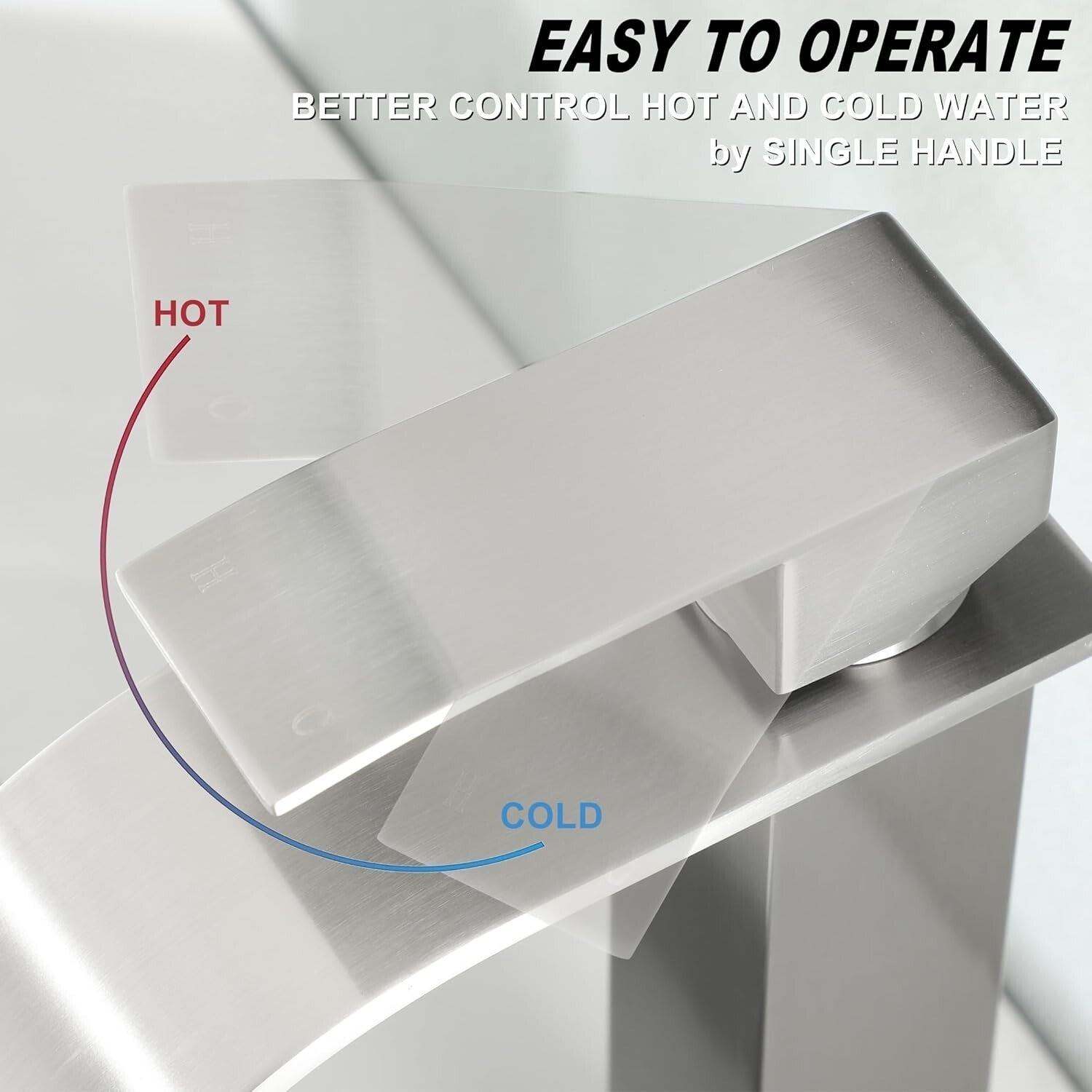 Elegant Waterfall Sink Faucet - Durable Single Handle in Brushed Nickel Finish