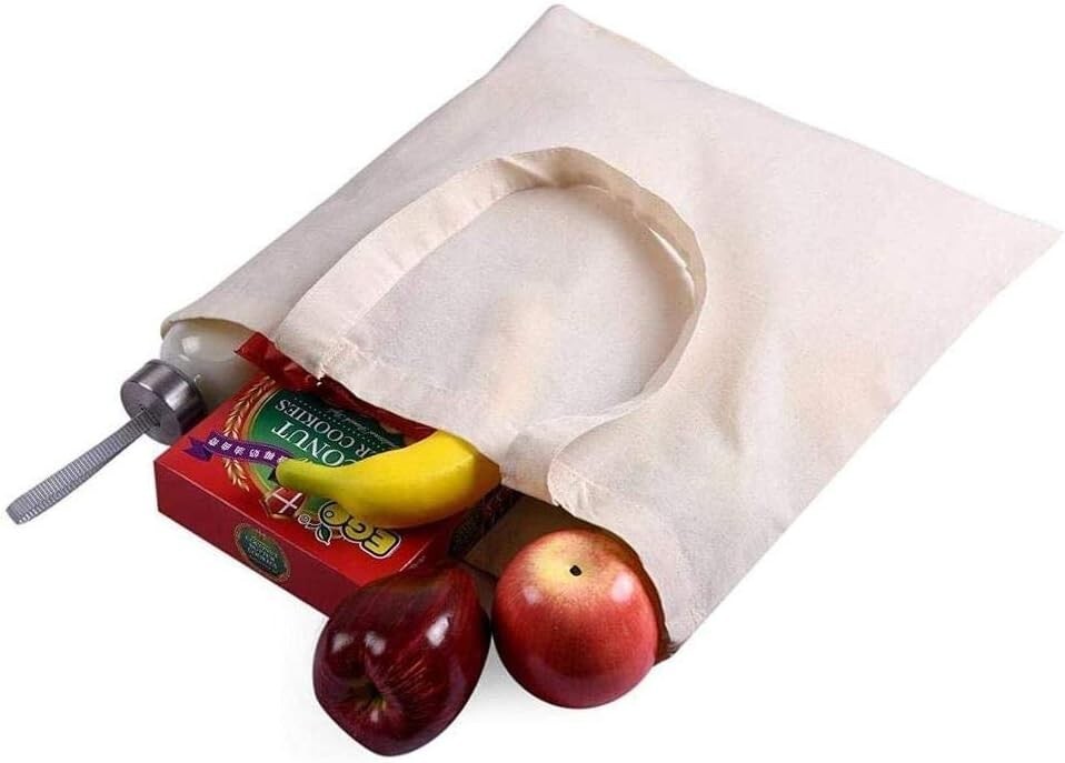 50 Lightweight Natural Cotton Tote Bags - Eco-Friendly, Durable, and Stylish