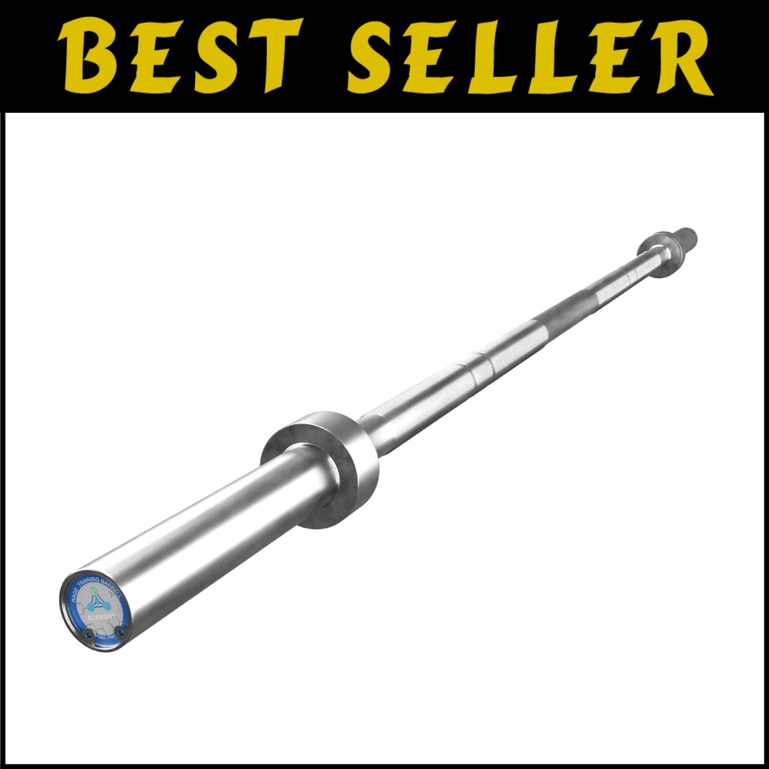 Durable 15 lb Olympic Barbell - Smooth Rotation & Chrome Finish Gym Equipment