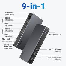 Load image into Gallery viewer, Revodok Pro 209 USB C Docking Station - 9-in-1 Dual 4K@60Hz for Mac &amp; Windows