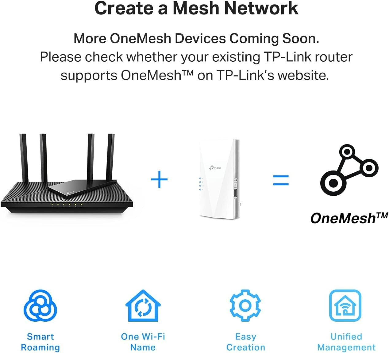 Dual Band AX1500 WiFi Extender with Gigabit Port, Easy App Setup & 1500 sq.ft