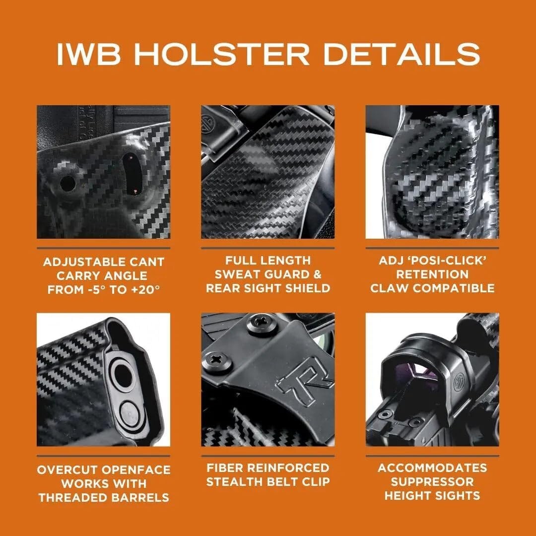 Custom Fit IWB Holster Made in USA | Adjustable Cant & Retention for Comfort
