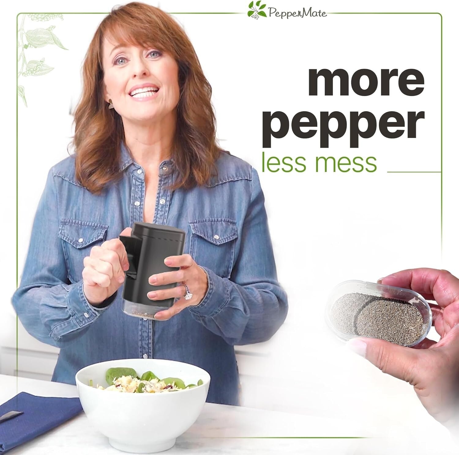 Elegant White Ceramic Pepper Mill – Manual High Volume Salt & Pepper Grinder