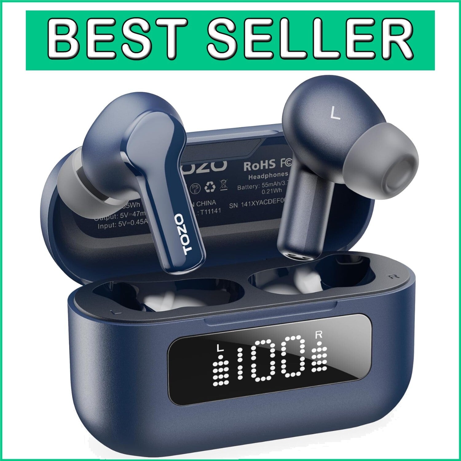 Bluetooth 5.3 Noise Cancelling Earbuds with 32 EQ Modes and Waterproof Design