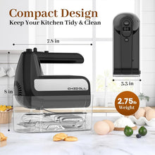 Load image into Gallery viewer, 800W 5-Speed Electric Hand Mixer with Turbo and 6 Stainless Steel Attachments