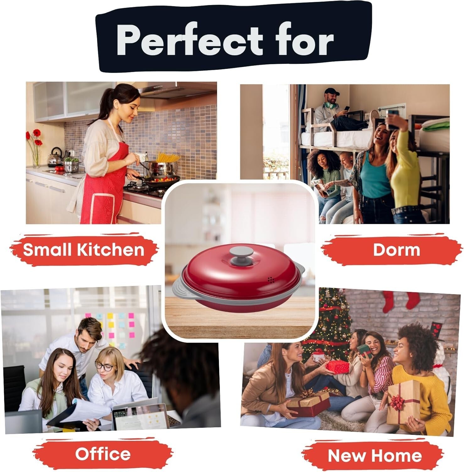 Quick & Easy Microwave Grill Pan - Ideal for Crispy Cooking, Dishwasher Safe