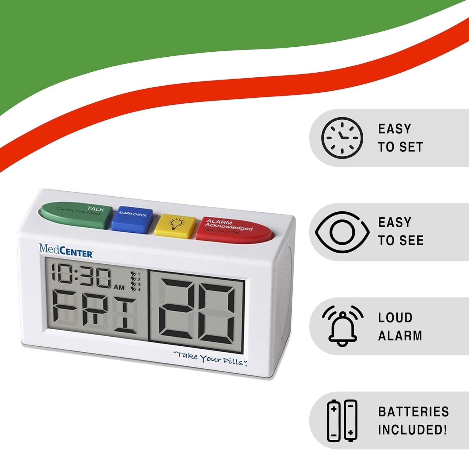 Durable Talking Alarm Clock - Medication & Time Reminder for Dementia Patients